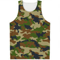 Military Green Camouflage Print Men's Tank Top