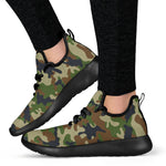 Military Green Camouflage Print Mesh Knit Shoes GearFrost