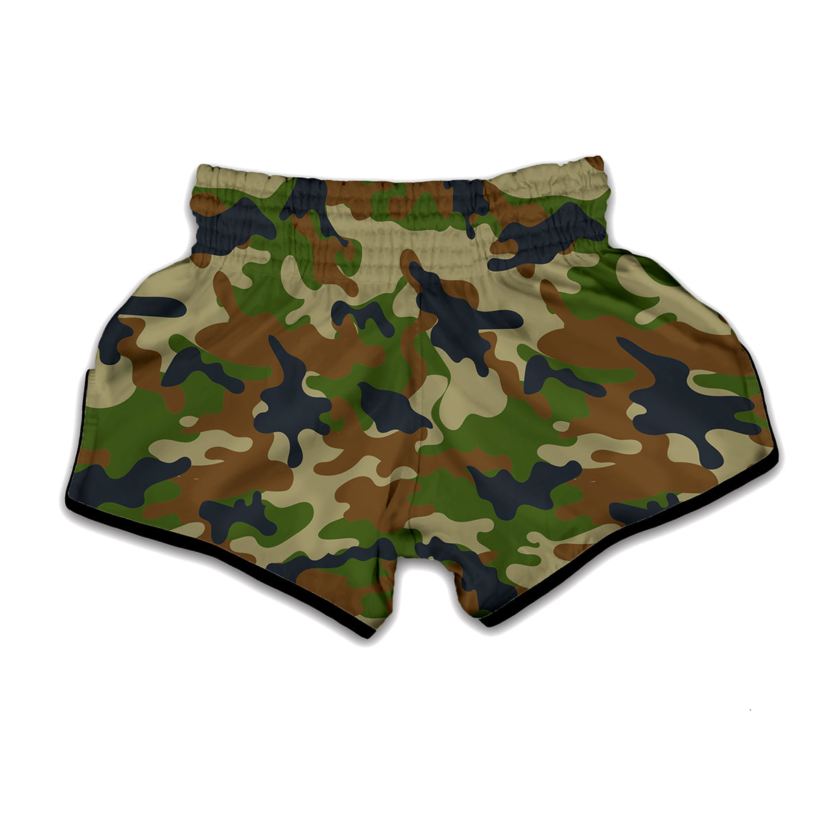Military Green Camouflage Print Muay Thai Boxing Shorts