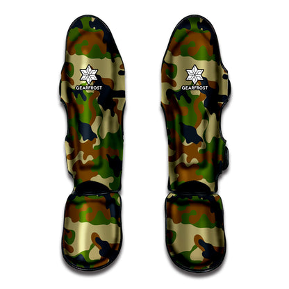 Military Green Camouflage Print Muay Thai Shin Guard