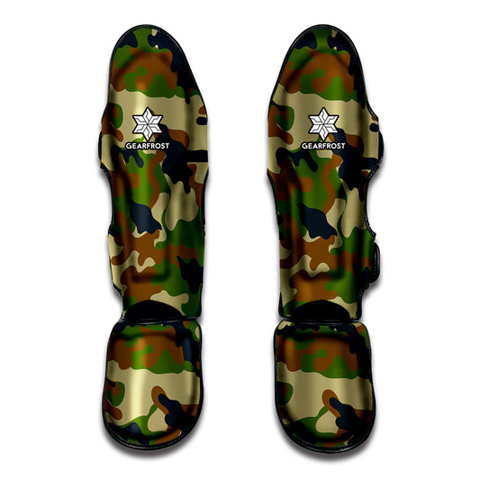 Military Green Camouflage Print Muay Thai Shin Guard