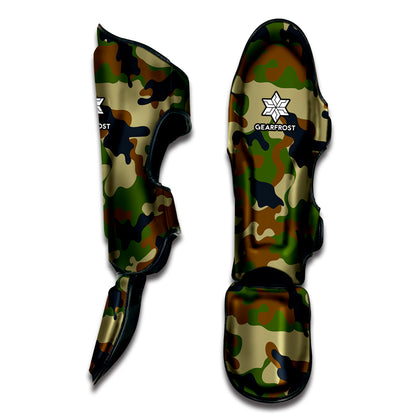 Military Green Camouflage Print Muay Thai Shin Guard