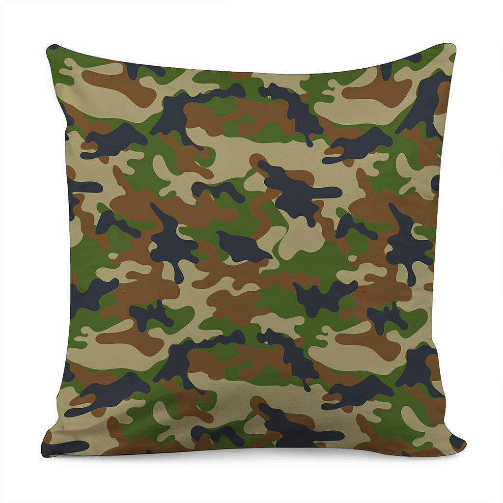 Military Green Camouflage Print Pillow Cover