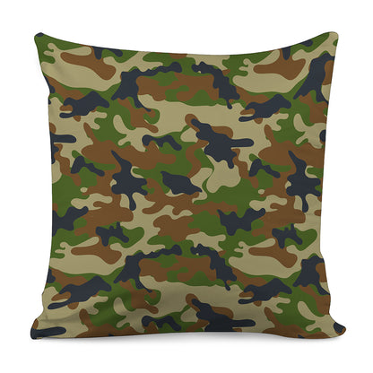 Military Green Camouflage Print Pillow Cover