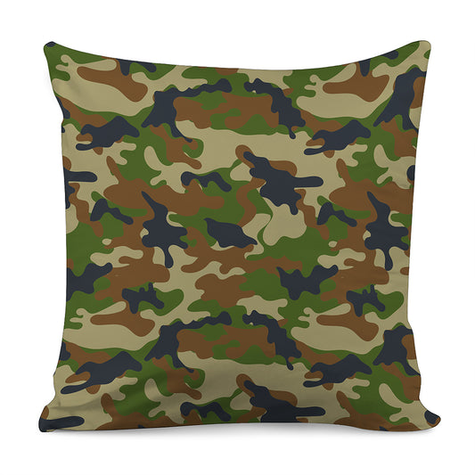 Military Green Camouflage Print Pillow Cover