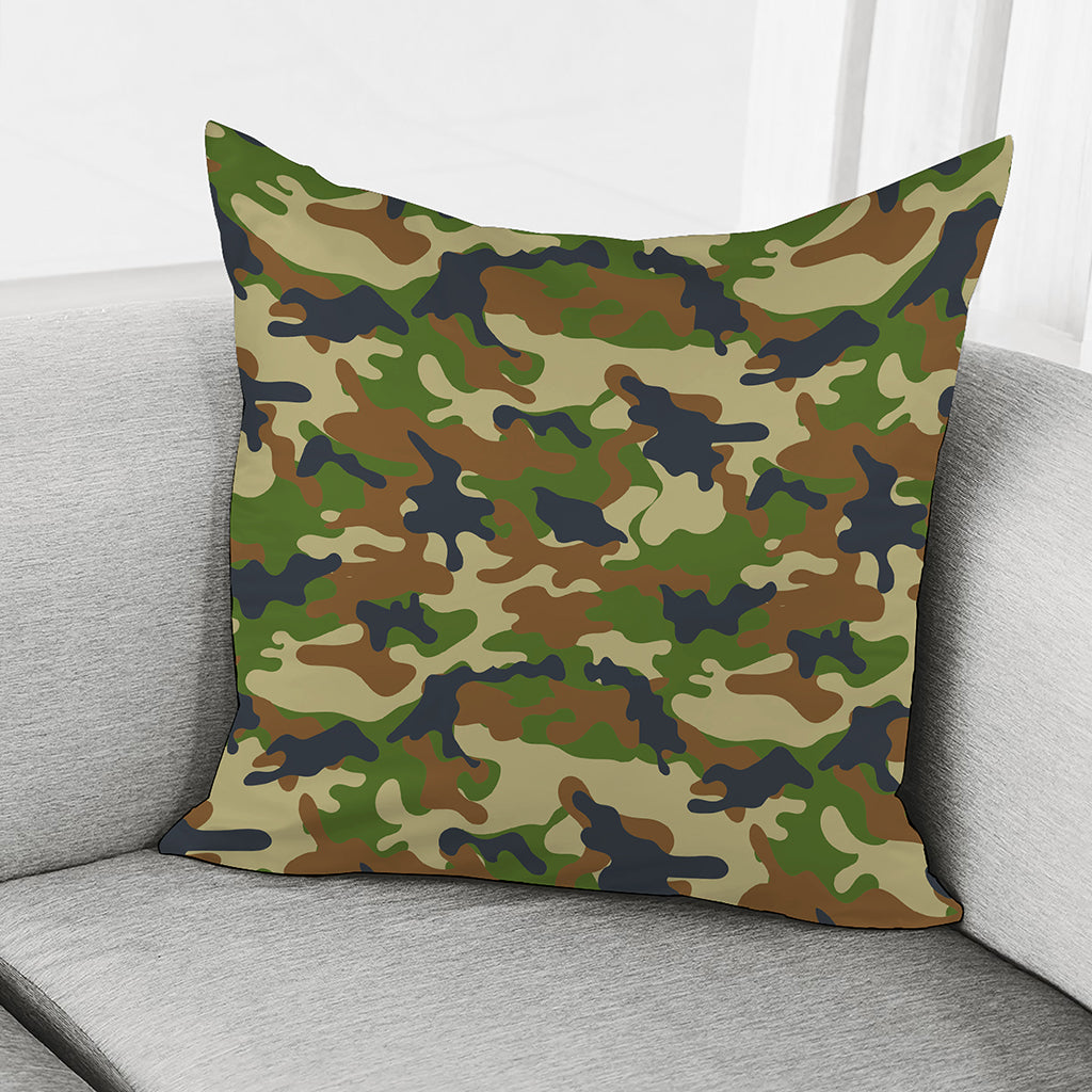 Military Green Camouflage Print Pillow Cover
