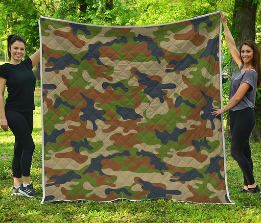 Military Green Camouflage Print Quilt