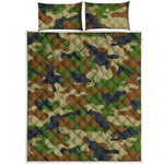 Military Green Camouflage Print Quilt Bed Set