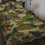Military Green Camouflage Print Quilt Bed Set