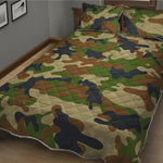 Military Green Camouflage Print Quilt Bed Set