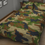 Military Green Camouflage Print Quilt Bed Set