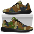 Military Green Camouflage Print Walking Shoes