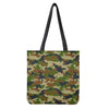 Military Green Camouflage Print Tote Bag