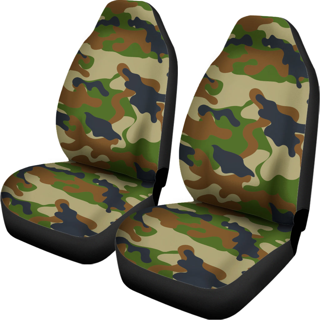 Military Green Camouflage Print Universal Fit Car Seat Covers