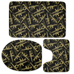 Military Guns Pattern Print 3 Piece Bath Mat Set