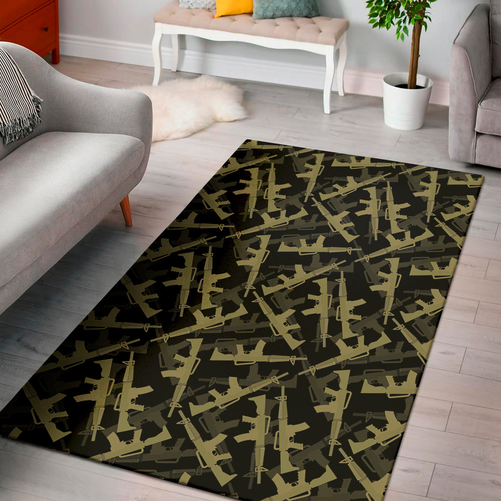 Military Guns Pattern Print Area Rug