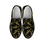 Military Guns Pattern Print Black Slip On Shoes