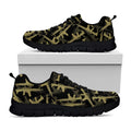 Military Guns Pattern Print Black Running Shoes