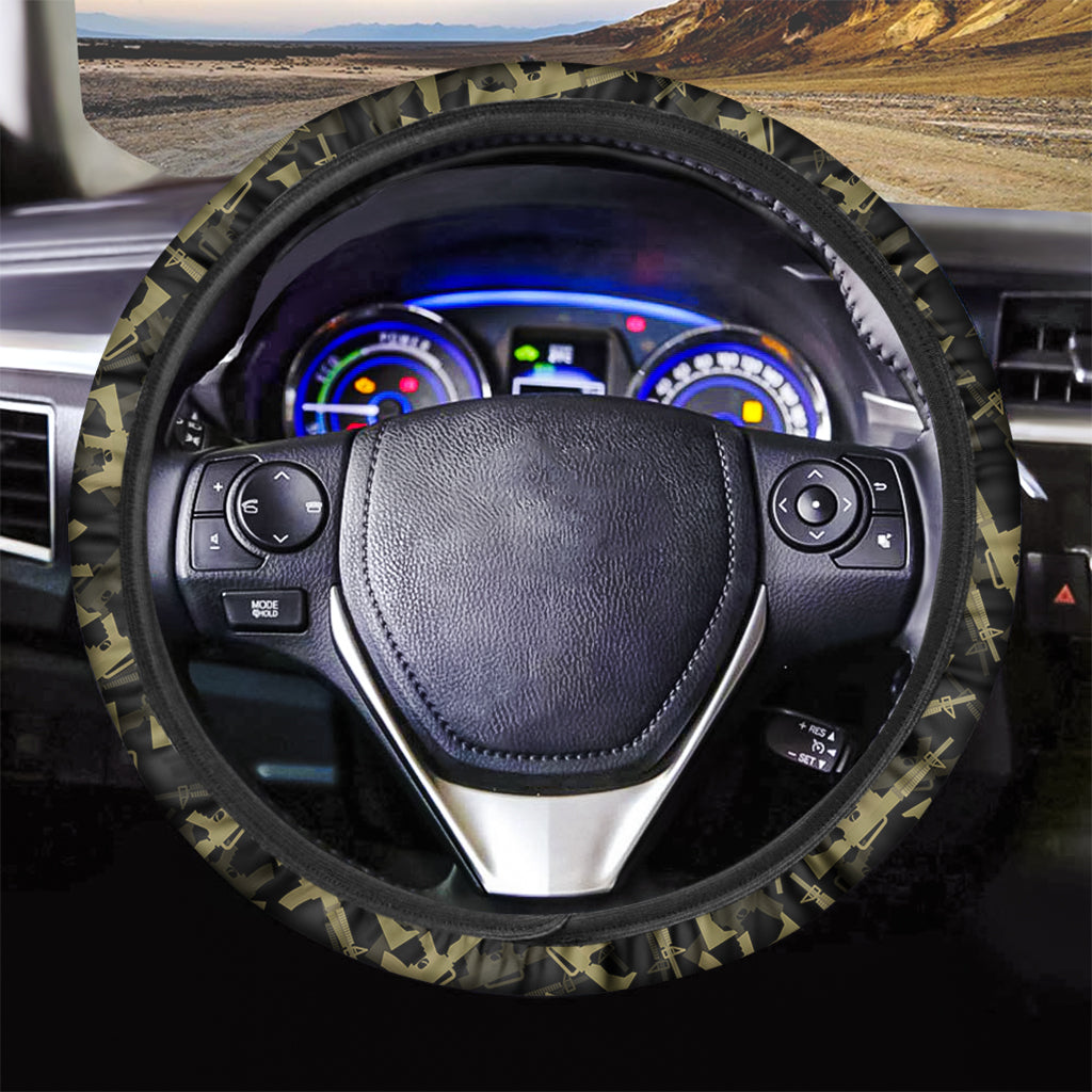 Military Guns Pattern Print Car Steering Wheel Cover