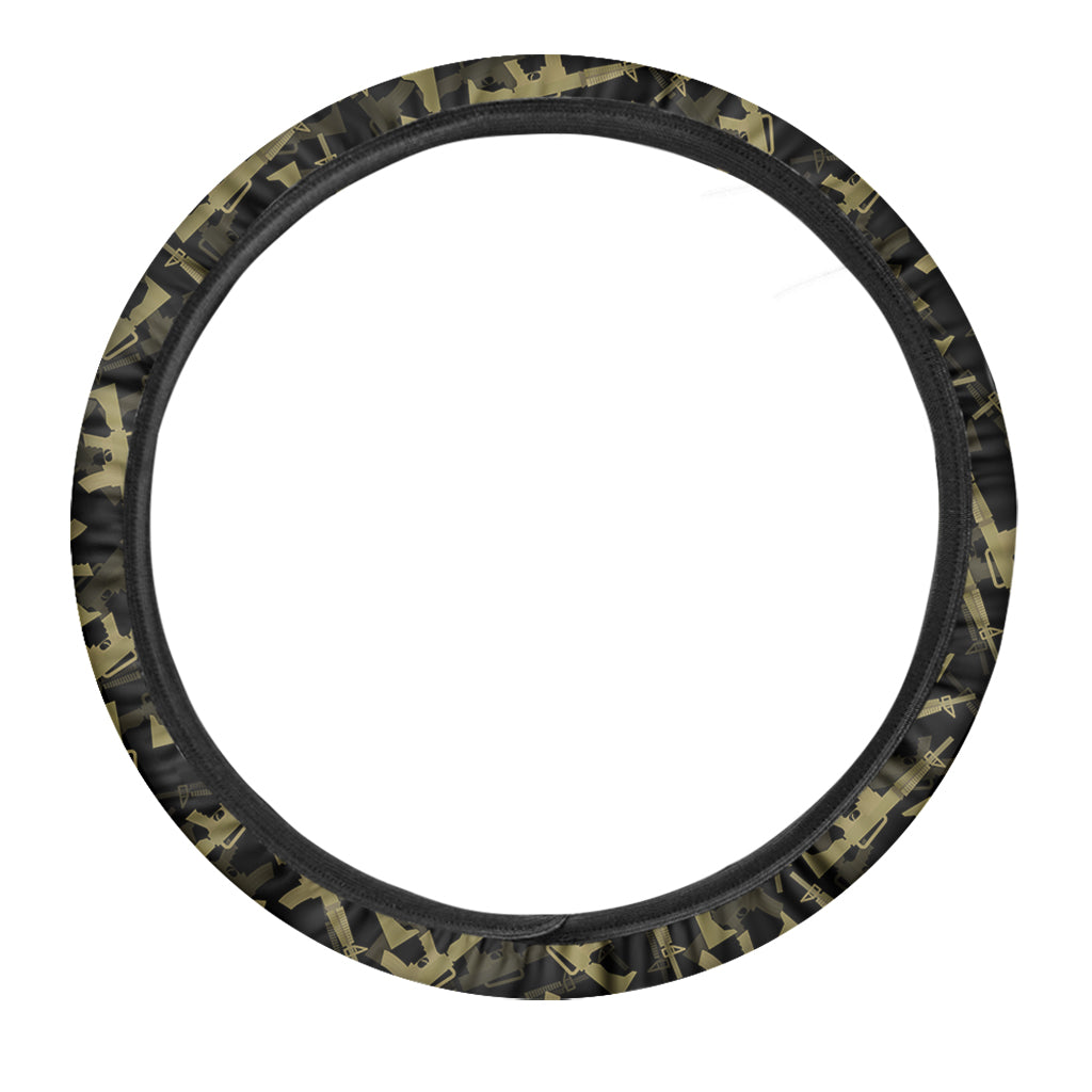 Military Guns Pattern Print Car Steering Wheel Cover