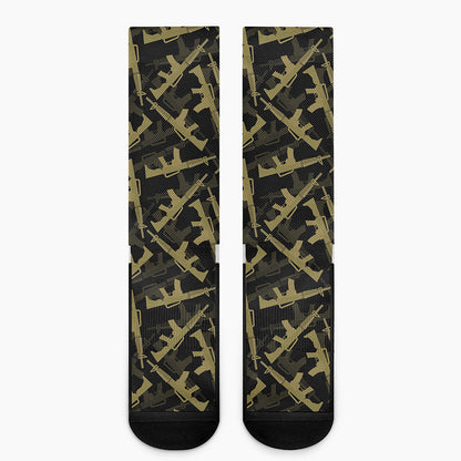 Military Guns Pattern Print Crew Socks