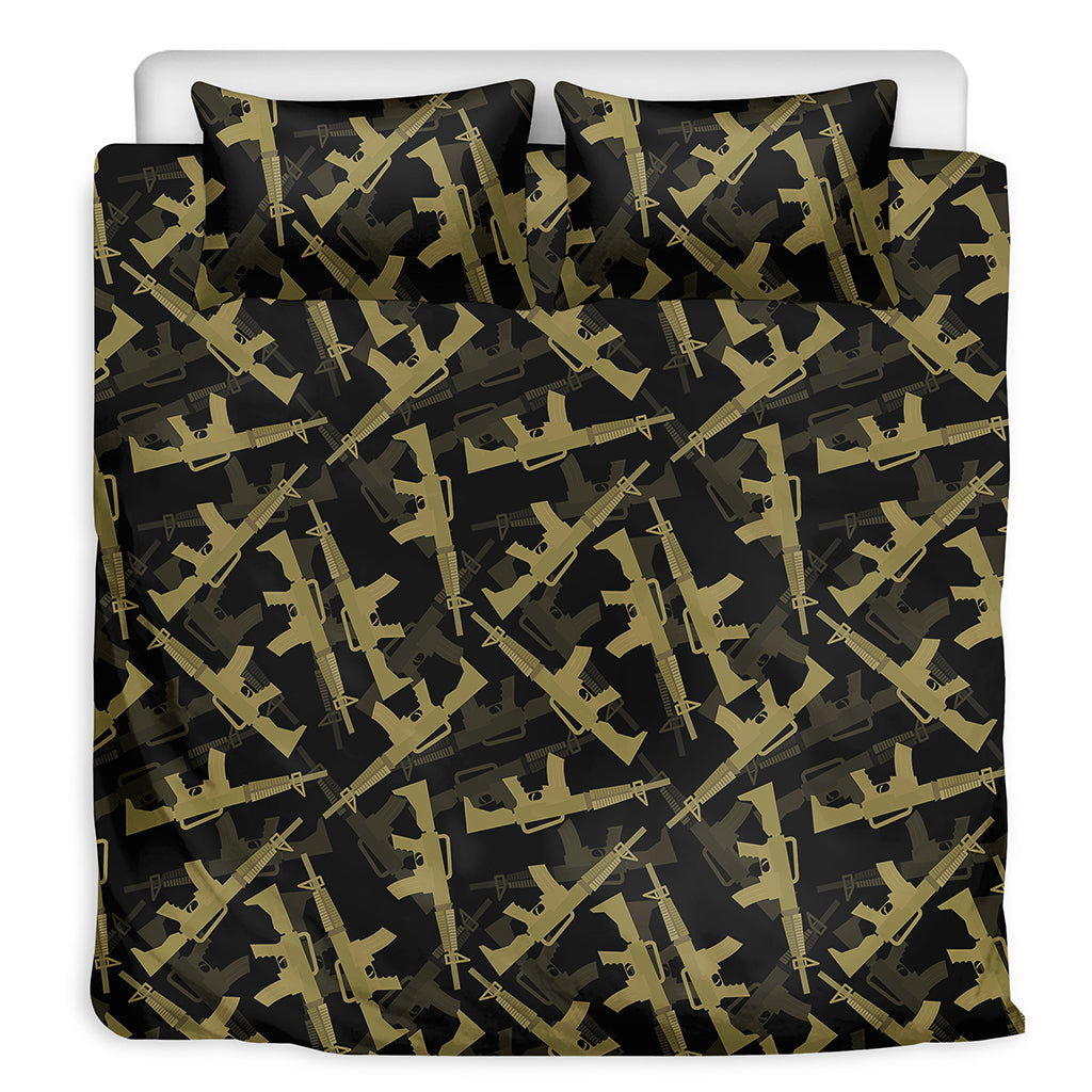 Military Guns Pattern Print Duvet Cover Bedding Set