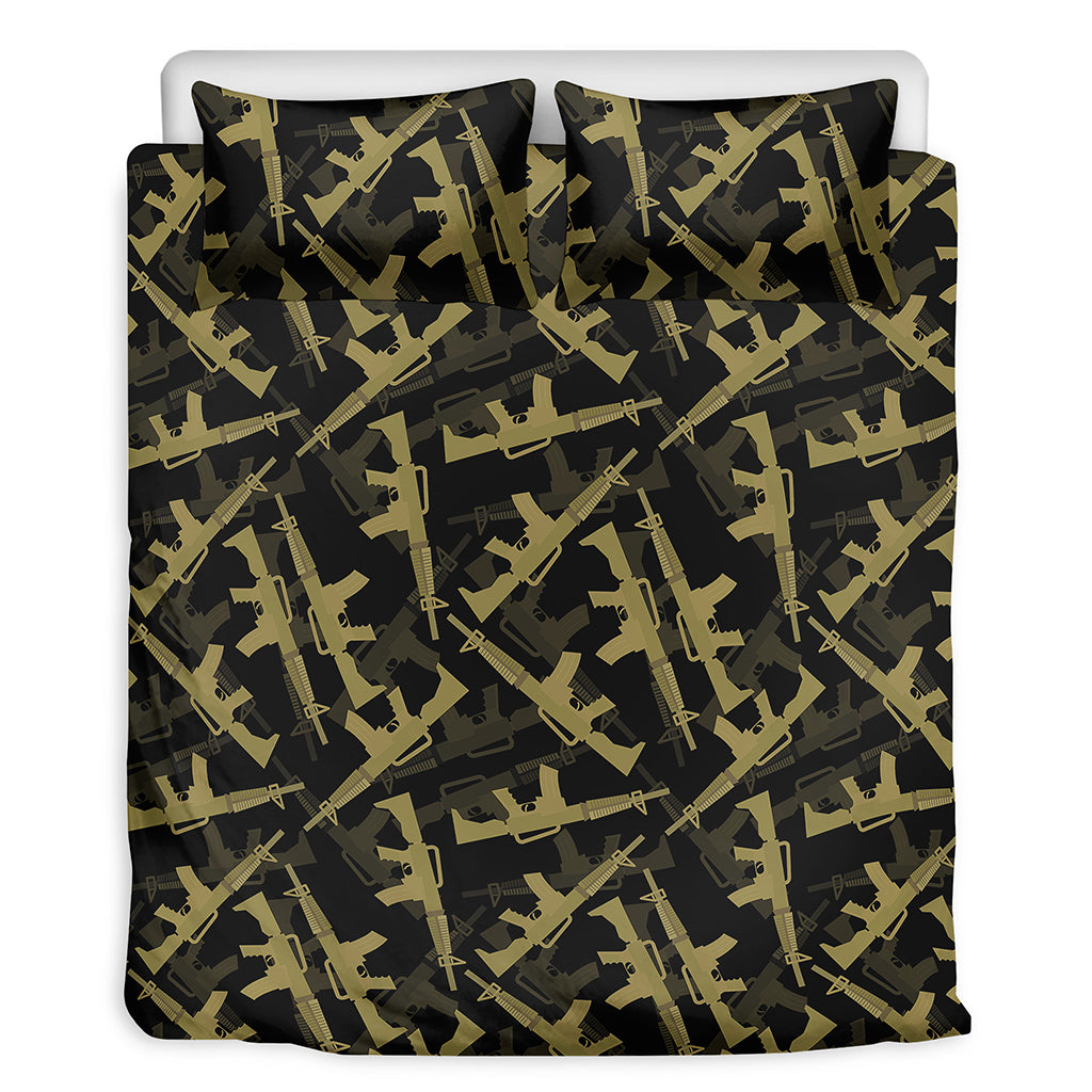 Military Guns Pattern Print Duvet Cover Bedding Set