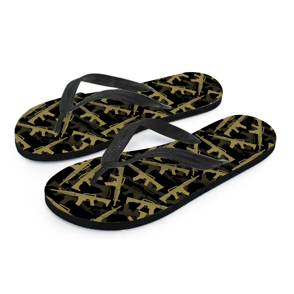 Military Guns Pattern Print Flip Flops