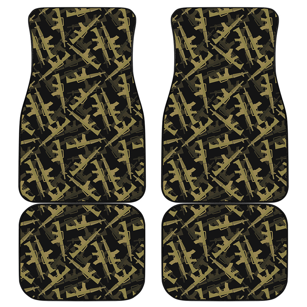 Military Guns Pattern Print Front and Back Car Floor Mats