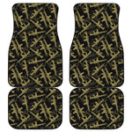 Military Guns Pattern Print Front and Back Car Floor Mats