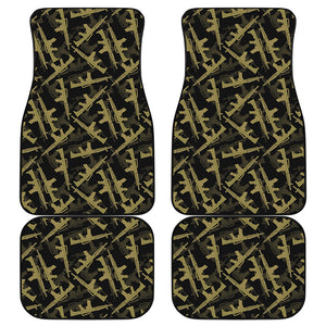 Military Guns Pattern Print Front and Back Car Floor Mats