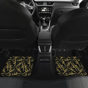 Military Guns Pattern Print Front and Back Car Floor Mats