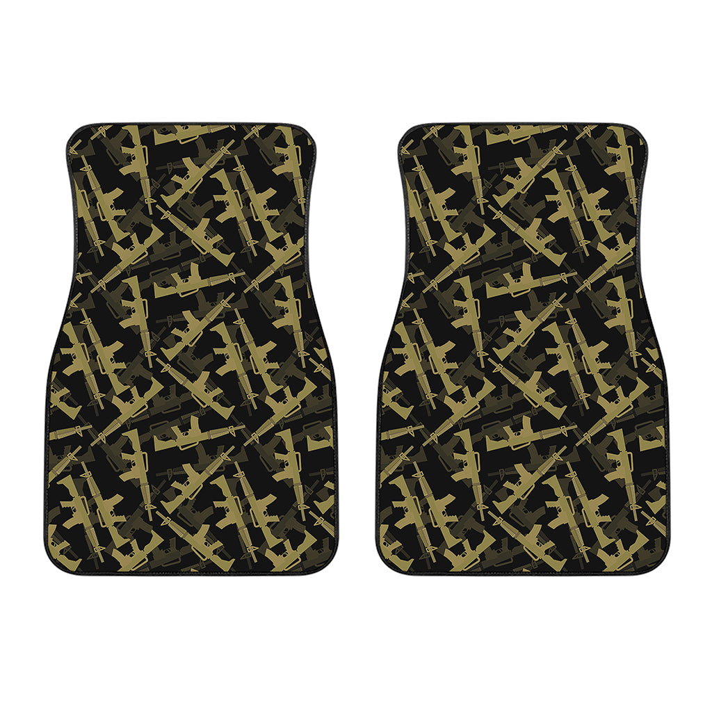 Military Guns Pattern Print Front Car Floor Mats