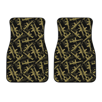Military Guns Pattern Print Front Car Floor Mats