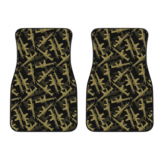 Military Guns Pattern Print Front Car Floor Mats
