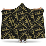 Military Guns Pattern Print Hooded Blanket