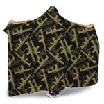 Military Guns Pattern Print Hooded Blanket