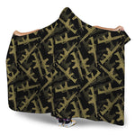 Military Guns Pattern Print Hooded Blanket