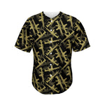 Military Guns Pattern Print Men's Baseball Jersey