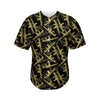 Military Guns Pattern Print Men's Baseball Jersey