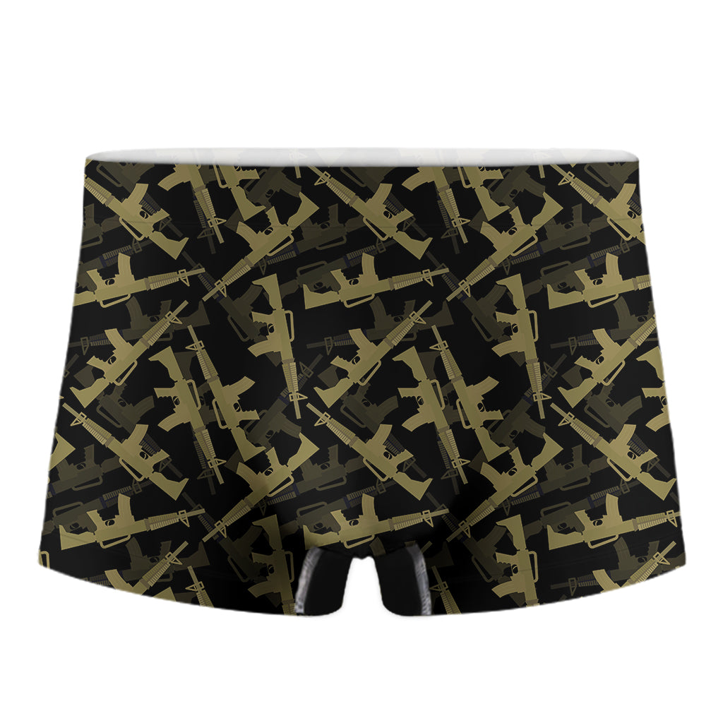 Military Guns Pattern Print Men's Boxer Briefs