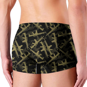 Military Guns Pattern Print Men's Boxer Briefs