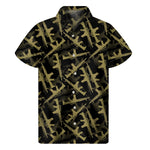 Military Guns Pattern Print Men's Short Sleeve Shirt