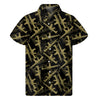 Military Guns Pattern Print Men's Short Sleeve Shirt