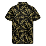 Military Guns Pattern Print Men's Short Sleeve Shirt