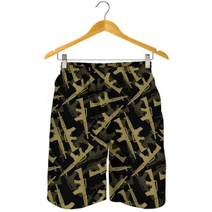 Military Guns Pattern Print Men's Shorts