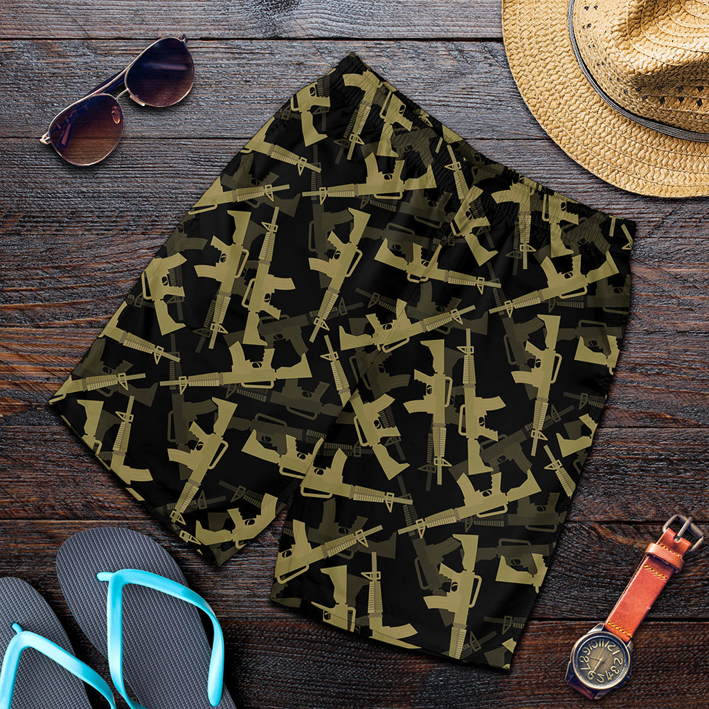 Military Guns Pattern Print Men's Shorts