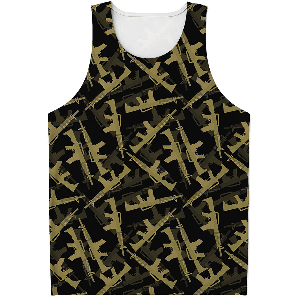 Military Guns Pattern Print Men's Tank Top