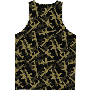 Military Guns Pattern Print Men's Tank Top