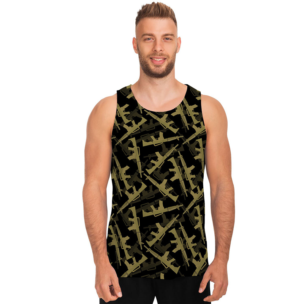 Military Guns Pattern Print Men's Tank Top